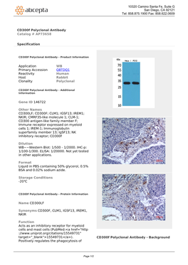 Cd300f Polyclonal Antibody Catalog # AP73658