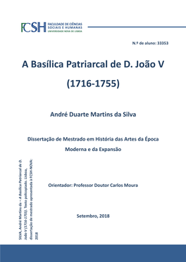 A Basílica Patriarcal De D. João V (1716-1755)