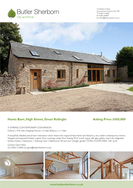 Hunts Barn, High Street, Great Rollright Asking Price: £450,000