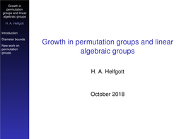 Growth in Permutation Groups and Linear Algebraic Groups