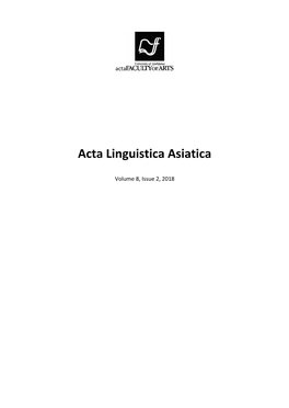 Acta Linguistica Asiatica