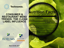 Consumer & Restaurant Menu Trends: the Clean Label