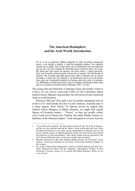 The American Hemisphere and the Arab World. Introduction