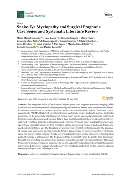 Snake-Eye Myelopathy and Surgical Prognosis: Case Series and Systematic Literature Review