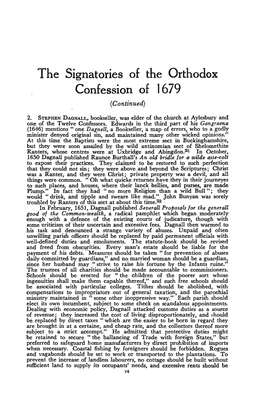 "Signatories of the Orthodox Confession, 1679 (Continued