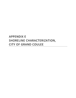 Appendix E Shoreline Characterization, City of Grand Coulee