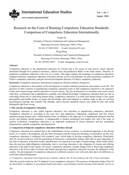 Comparison of Compulsory Education Internationally