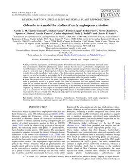 Cabomba As a Model for Studies of Early Angiosperm Evolution