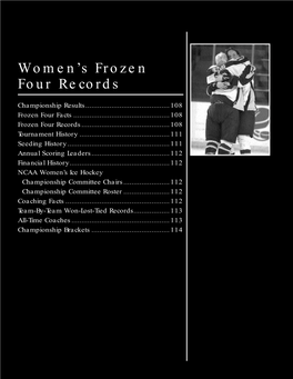 2003 NCAA Men's and Women's Frozen Four Tournament Records Book