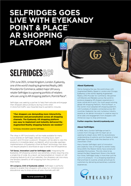 Selfridges Goes Live with Eyekandy Point & Place® Ar