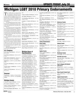 Michigan LGBT 2010 Primary Endorsements