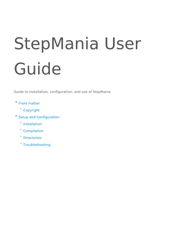 Stepmania User Guide