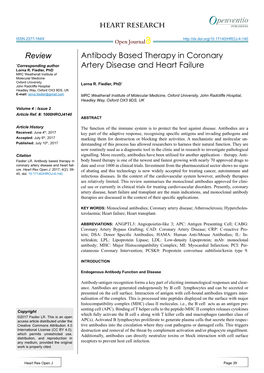 Antibody Based Therapy in Coronary Artery Disease and Heart Failure