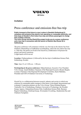 Press Conference and Emission-Free Bus Trip