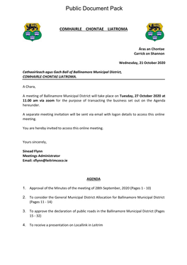(Public Pack)Agenda Document for Ballinamore Municipal District, 27