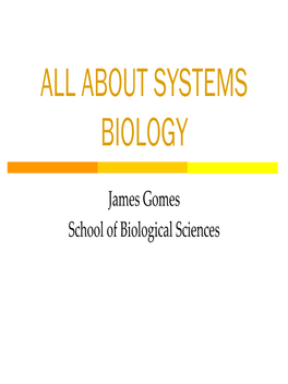 All About Systems Biology