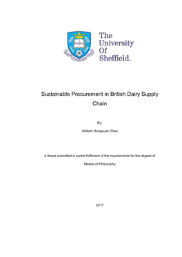 Sustainable Procurement in British Dairy Supply Chain