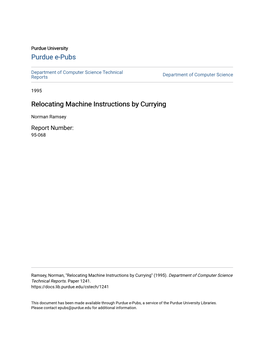 Relocating Machine Instructions by Currying