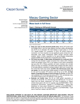 Macau Gaming Sector