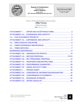 Offer Forms (Attachments) Date: February 7, 2017