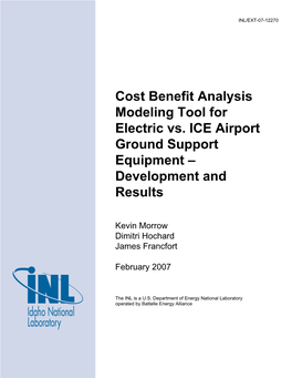 Cost Benefit Analysis Modeling Tool for Electric Vs. ICE Airport Ground Support Equipment – Development and Results