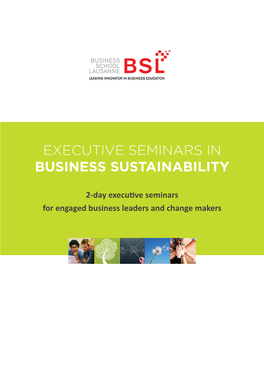 Executive Seminars in Business Sustainability