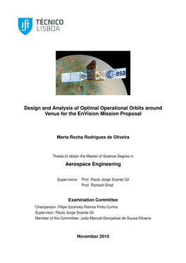 Design and Analysis of Optimal Operational Orbits Around Venus for the Envision Mission Proposal