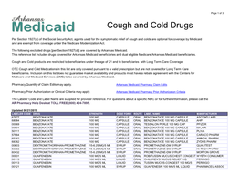 Cough and Cold Drugs