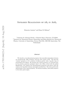 Arxiv:1703.04622V2 [Hep-Th] 18 Aug 2020 to the Static Patch Region