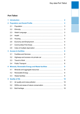 Port Talbot Key Data Port Talbot