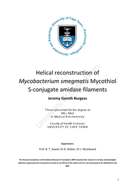 Helical Reconstruction of Mycobacteruim Smegmatis