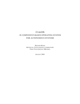 Cubeos a Component-Based Operating System for Autonomous Systems