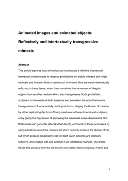 Animated Images and Animated Objects: Reflexively And