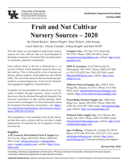 Fruit and Nut Cultivar Nursery Sources – 2020