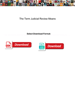 The Term Judicial Review Means