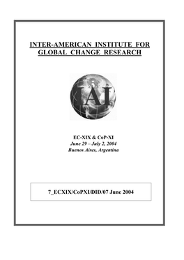 EC-XIX & Cop-XI June 29 – July 2, 2004 Buenos Aires, Argentina