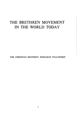 The Brethren Movement in the World Today