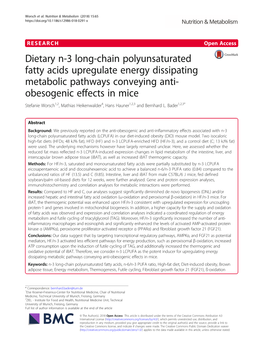 Dietary N-3 Long-Chain Polyunsaturated Fatty Acids