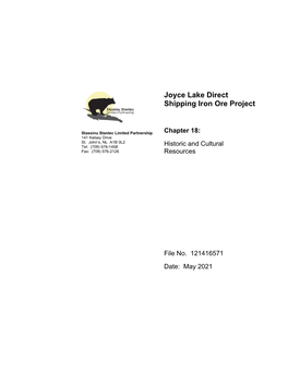 JOYCE LAKE DIRECT SHIPPING IRON ORE PROJECT: Environmental Impact Statement