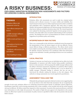 A Risky Business: Exploring Variation in Probation Risk Assessments and Factors Influencing Clinical Assessments