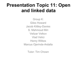 Open and Linked Data