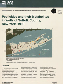 Pesticides and Their Metabolites in Wells of Suffolk County, New York, 1998