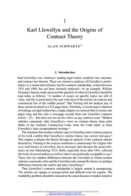 Karl Llewellyn and the Origins of Contract Theory