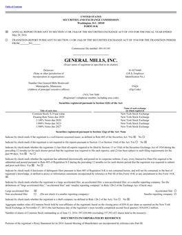 GENERAL MILLS, INC. (Exact Name of Registrant As Specified in Its Charter)