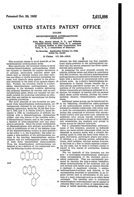 UNITED STATE S PATENT OFFICE BENZOTHIOPHENE ANTHRAQUINONE DYESTUFFS - Fritz Max, Staten Island, N