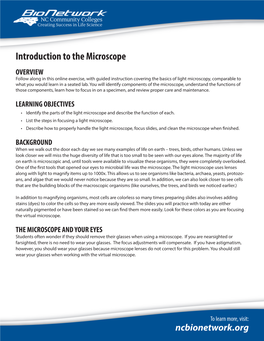 Introduction to the Microscope