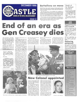 End of an Era As Gen Creasey Dies