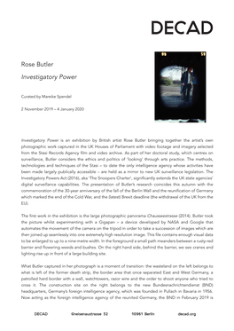 Rose Butler Investigatory Power