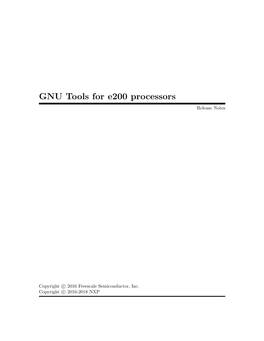 GNU Tools for E200 Processors Release Notes