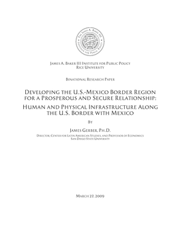 Human and Physical Infrastructure Along the U.S. Border with Mexico